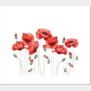 Red poppies painting Posters and Art